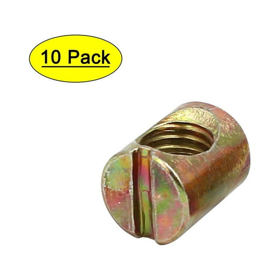 10Pcs M8x15mm Bolt Cross Dowel Slotted Furniture Nut for Beds Chairs