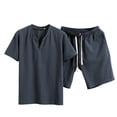 thumbnail image 5 of Men's Short Sets Two Piece Outfits T Shirt and Shorts Summer Set Beach Clothes Matching Sets, 5 of 5