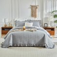 thumbnail image 1 of Juego de Edredón con Volantes UOZZI BEDDING Queen 244x244 cm Gris 3 Piezas, 1 of 9