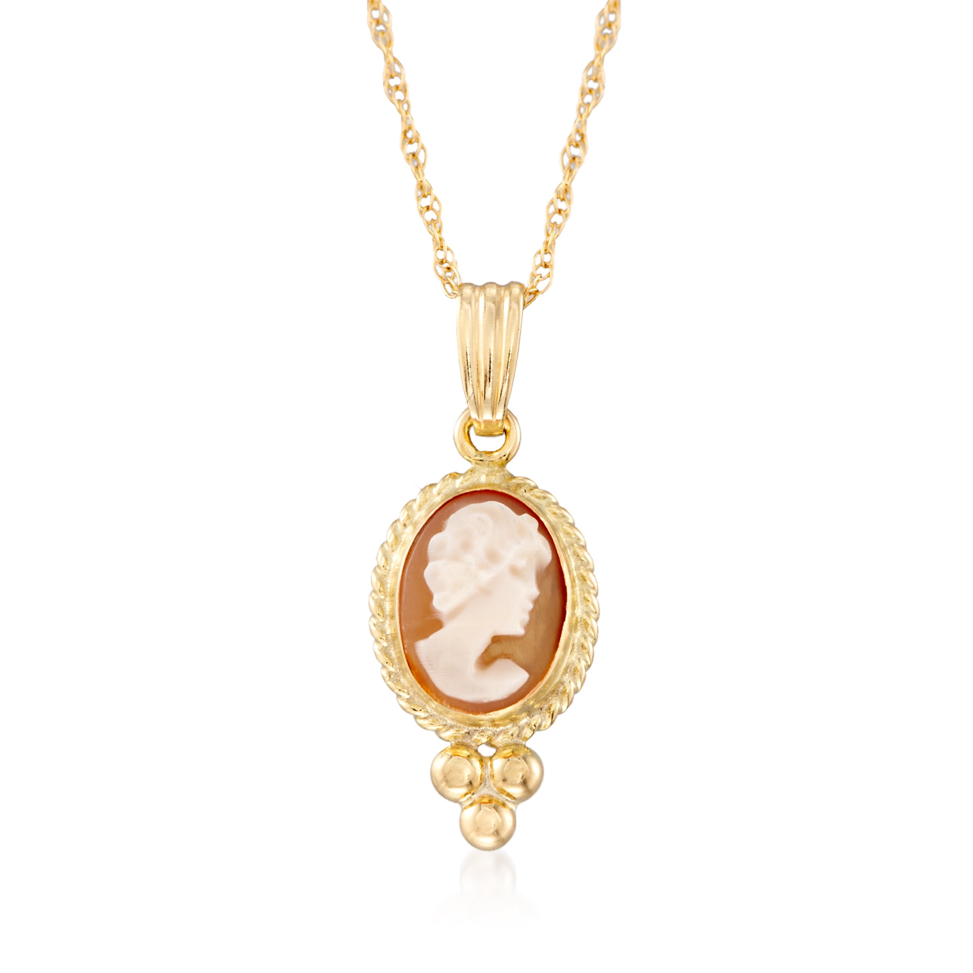 RossSimons RossSimons Shell Cameo Rope Bezel Pendant Necklace in
