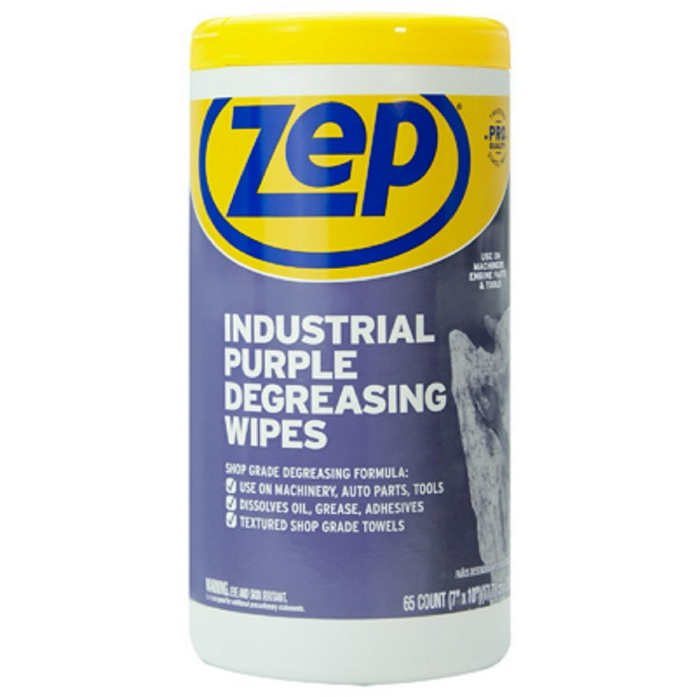 Zep ZUINDPRPL65 Industrial Purple Degreasing Wipes, 65 Count Walmart