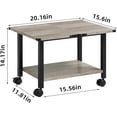 thumbnail image 2 of Leyaoyao 2 Tier Printer Stand, Rolling Printer Table with Locking Wheels, Printer Cart for Under Desk, Home, Office, Rustic Grey, 2 of 6