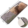 thumbnail image 2 of Dreamtimes Highland Cow Runner Rug 2'x6' Kitchen Rug Non Slip with Rubber Backing Purple Heather Washable Soft Area Rug Carpet Entryway Rug Runner for Hallway Bedroom Kitchen Decor, 2 of 6