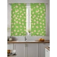 thumbnail image 4 of Sheer Curtains 72 inches Long, Light Pink Maple Leaf Fall Thanksgiving Leaves Green Background Light Filtering Sheer Window Curtains Rod Pocket Voile Drapes for Bedroom, 52"Wx72"L 2 Panels, 4 of 7