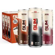 Bum Energy Soda Pack Energy Drink, 112 mg Natural Caffeine, 12 fl oz,12 Pack