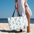 thumbnail image 5 of Large Beach Bags Water-resistant Sandproof - Light Bulb Pattern leaf Cute Beach Tote Bags for Women with Zipper, 5 of 6