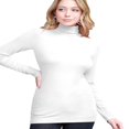 thumbnail image 3 of Women‘s Long Sleeve Rib Turtleneck Top Pullover Sweater L RED, 3 of 6