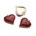 thumbnail image 2 of U8MO 10pcs Zinc Alloy Enamel Heart Pendants Red Mini Smooth Charms Crafting 17x15.5mm, 2 of 8
