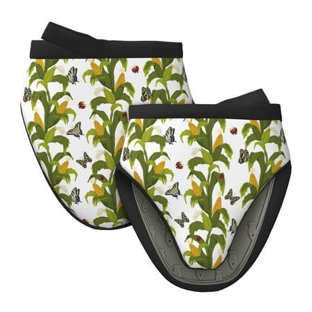

Vsdgher Corn And Butterflies Non-Slip Mini Oven Mitt Set Short Oven Mitts for Baking Grilling Barbecue Microwave 5.9 x5.9 in