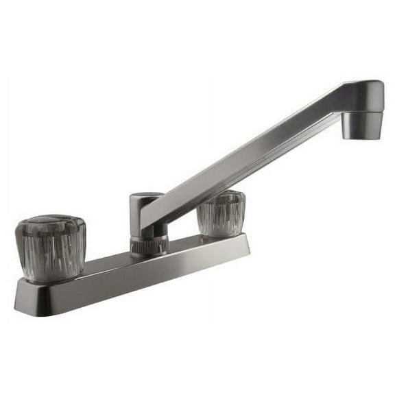 Dura Faucet DF-PK600S-SN Satin Nickel Non-Metallic Kitchen Faucet With Smoked Knobs
