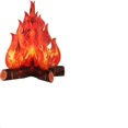 thumbnail image 4 of Centro de mesa decorativo 3D de cartón para fogata, fuego artificial, llama falsa, papel para fiesta, antorcha de llama decorativa (rojo naranja, 2 juegos), 4 of 5