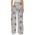 thumbnail image 3 of QAFOPEH Women Daisy Print Tie Waist Baggy Loose Wide-Leg Palazzo Pants, 3 of 3