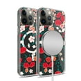 thumbnail image 3 of For iPhone 12 & iPhone 12 Pro Beautiful Floral [Magnetic Circle] ShockProof Transparent Hybrid Design - E, 3 of 6