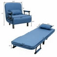 thumbnail image 3 of Patiojoy Folding Sofa Bed Sleeper Armchair Lounge Couch 5 Position Home Furniture Blue, 3 of 6