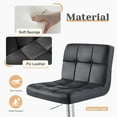 thumbnail image 4 of (3 pack) edx Bar Stools Set of 2 with PU Leather, Swivel High Back Bar Stools for Kitchen Island, Bar Stools, Black, 4 of 12