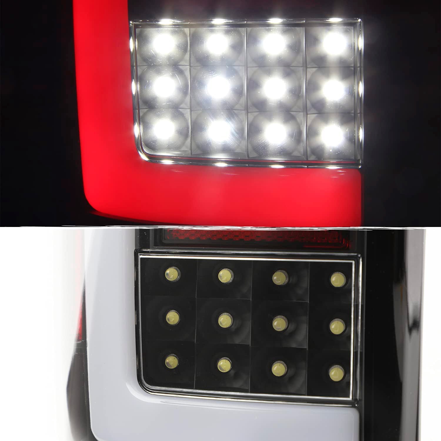 AKKON - Fits 2000-2006 Chevy Tahoe Suburban GMC Yukon XL 1500/2500 [C-Tube] Parking LED Reverse Black Tail Light Brake Lamp Pair