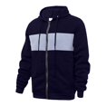 thumbnail image 2 of Bazeneo Men's Track Jackets with Hood Autumn Sports Jackets for Men Long Sleeve Full Zip Hoodies Colour Block Regular Fit Hooded Sweatshirts Drawstring Casual Hoodie with Pockets, 2 of 4