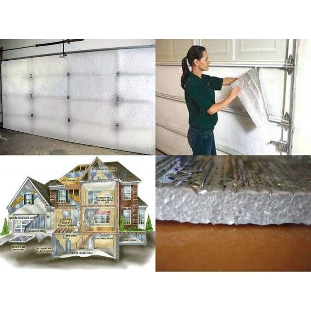 NASATEK White Reflective Foam Core Garage Door Insulation Kit 9L x 7H