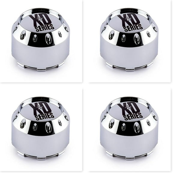 4 Pack KMC XD Series 464K106 Chrome Wheel Center Cap 6 Lug