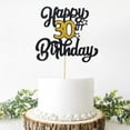 thumbnail image 2 of 1pc, Black Golden Number Happy Birthday Cake Topper, 30, 40, 50, 60, 70 Happy Birthday Cake Topper Birthday Party Decorations, 2 of 5