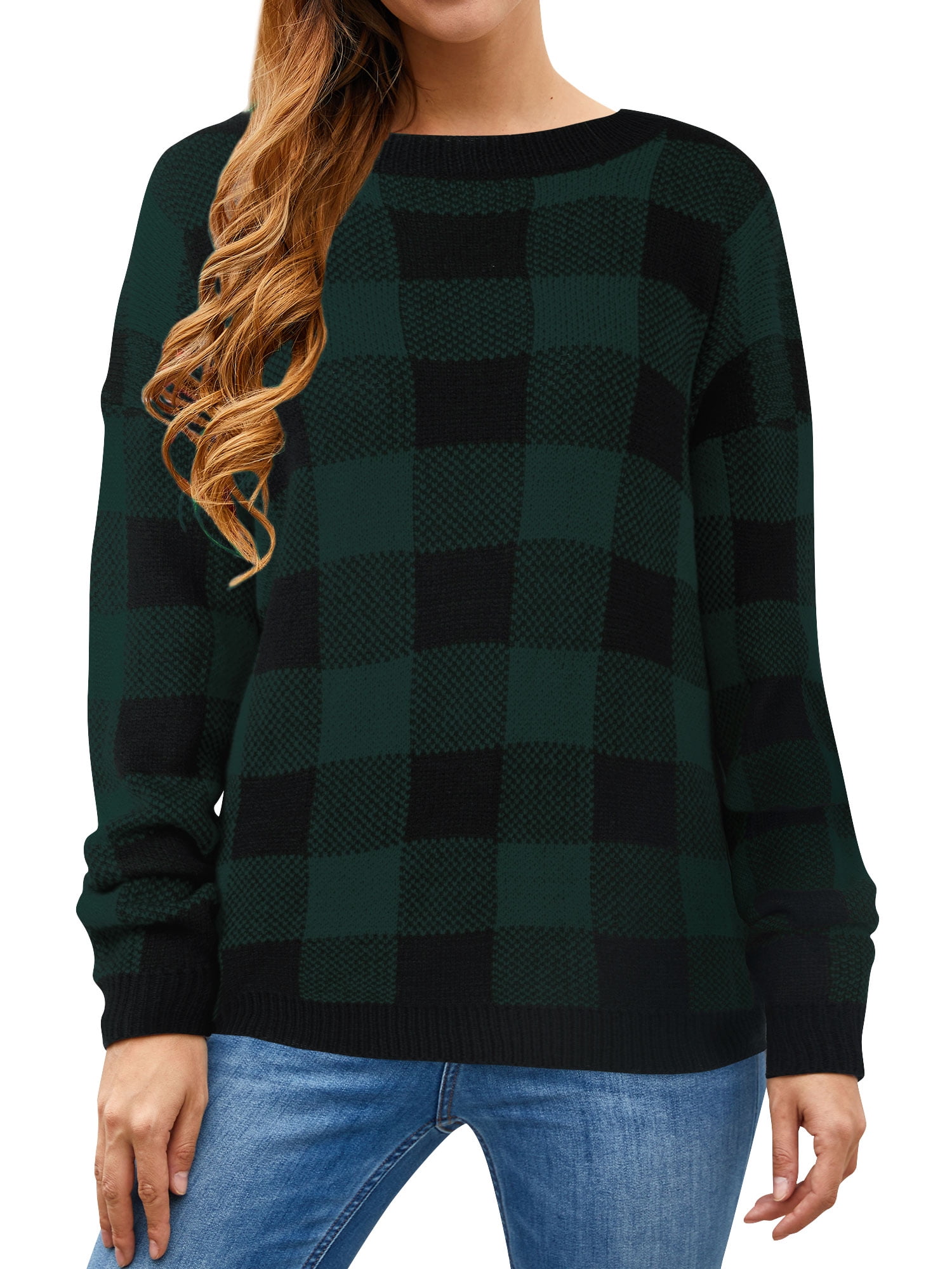green checkered sweater