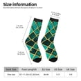 thumbnail image 2 of Hirioo Green Mosaic Glass Pattern Adult Middle Tube Socks Breathable Sock Non-Pilling,Contrasting Color Design, 2 of 6