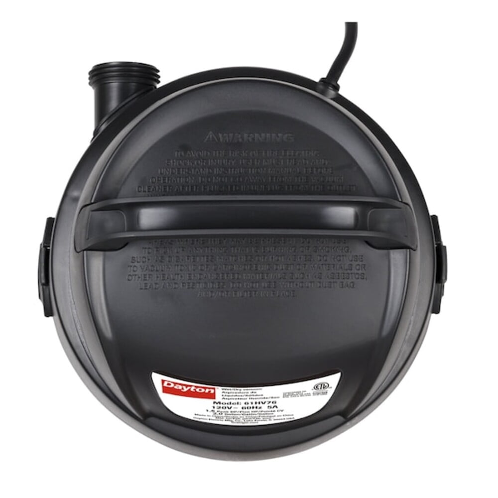 Dayton Portable Wet/Dry Vacuum,2 gal,600 W 61HV76
