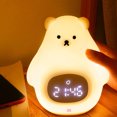 thumbnail image 4 of Luz recargable de la noche del estudiante del usb del silicón de la luz de la noche del despertador del oso blanco grande, 4 of 5