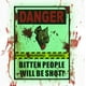 thumbnail image 1 of Halloween Lighted Warning Signs | Danger Bitten People Will Be Drawn Beware Sign - Beware Signs Halloween Decorations Haunted House And Horror For Dec, 1 of 5