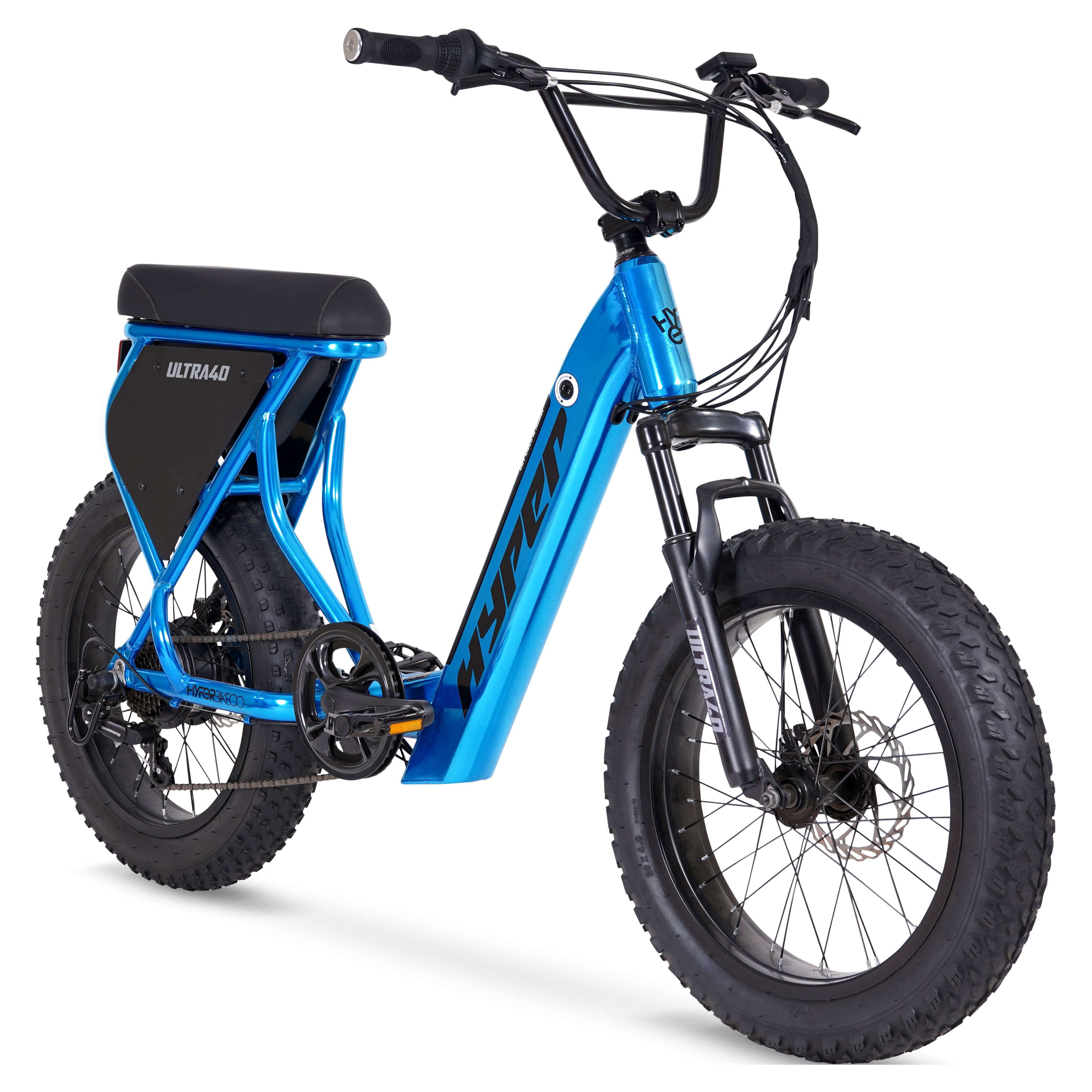 Hyper Bicycles 20" Ultra 40, 36V Electric Bike, Adult Ages 13+, 250W Motor, Blue