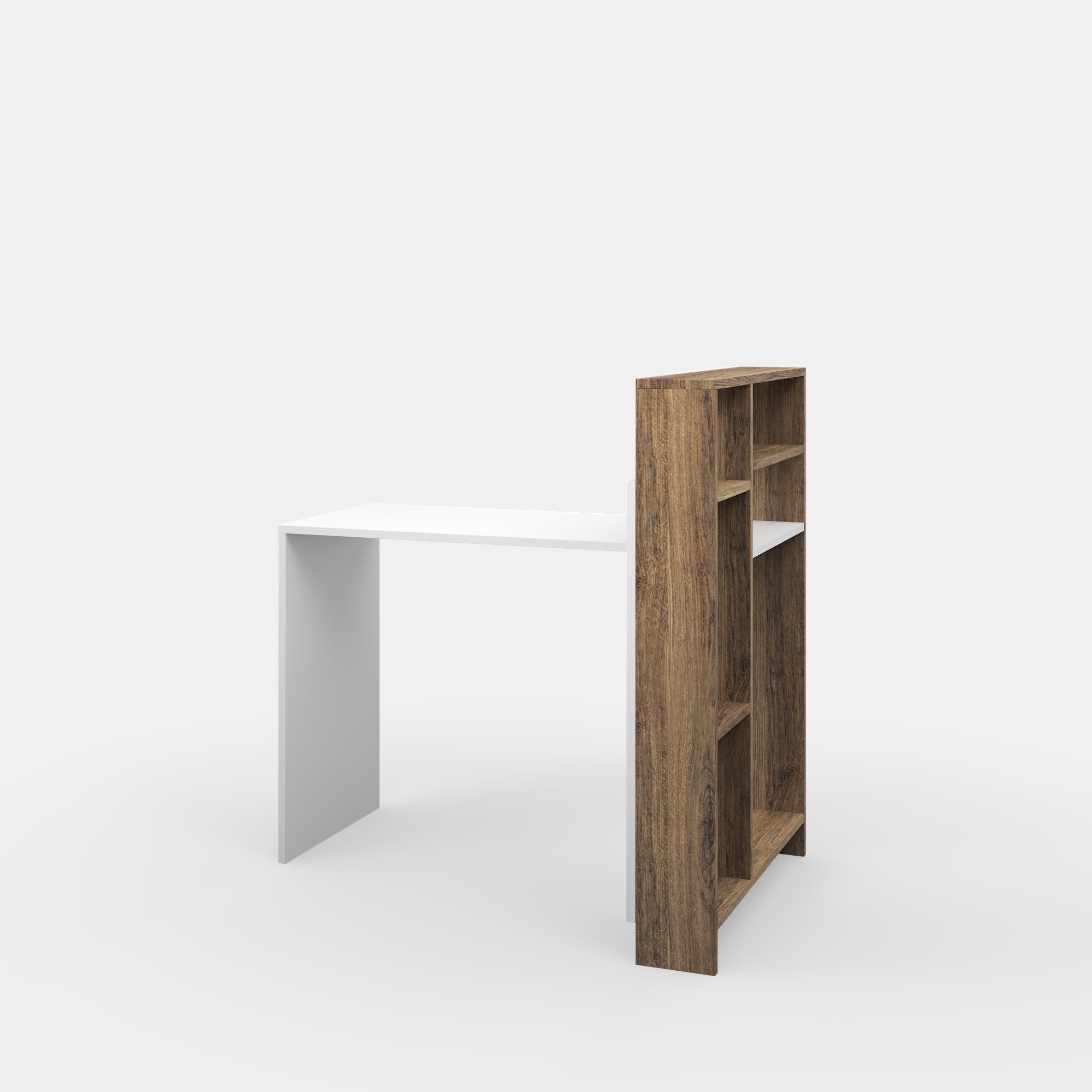 Ada Home Decor Furniture 3 Tier White Walnut Rascher Modern Desk