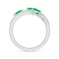 thumbnail image 2 of ANGARA Natural Three-Stone Pear Emerald Criss-Cross Ring in 14K White Gold for Women (Size-6x4mm) | May Birthstone, Birthday, Anniversary, Jewelry Gift for Women | Natural Emerald Ring, 2 of 8