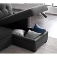 thumbnail image 6 of HomeStock City Chic L-Shaped Fabric Reversible, Easy Convertible Pull-Out Sleeper Sectional Sofa-Color:Dark Gray, 6 of 9
