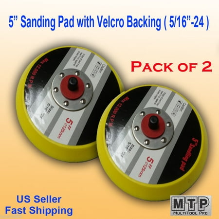 

MTP ® Pack of 2 5 125mm Hook and Lopp Backing Face Sanding Pad 5 X 5/15 24 TPI Thread DA Sander Grinder Polishing