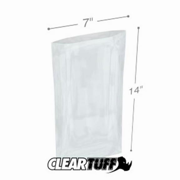 International Plastics PB20714 7 x 14 in. Clear Poly Bags, 0.002 Gauge - Case of 1000