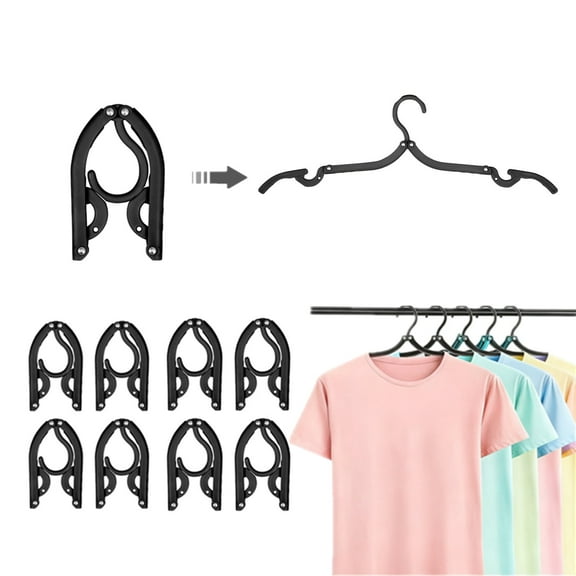 10 Pcs Cruise Essentials 2025 - Portable Folding Travel Hangers for Suitcases, Perfect Clothes Hangers for Ships, Hotels & Camping Trips