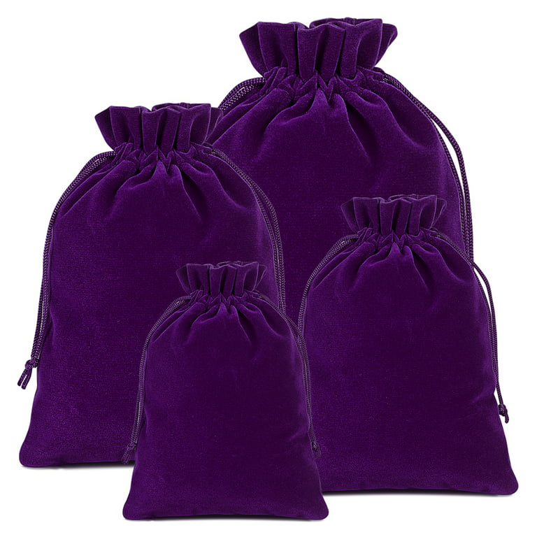 50 Small Jewelry Bags Purple Jewellery Packaging Drawstring Bags Skincare  Package Pouches Flannel Suede Velvet Wedding Favor Bag - AliExpress
