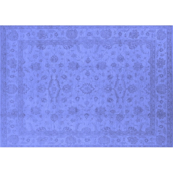 Ahgly Company Indoor Rectangle Oriental Blue Traditional Area Rugs, 7' x 10'