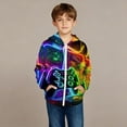 thumbnail image 2 of XAOFW Kids Hoodie Sweatshirt Boys 3D Print Gaming Themed Zip Up Graphic Jacket Play Everyday Long Sleeve Hooded Soft Comfort Casual Daily Wear Tops, 2 of 4