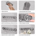 thumbnail image 4 of Strong Suction Cup Long Hook Rack for Bathroom & Kitchen, Drilling-Free Wall Organizer, Multi-Hook Design, Heavy-Duty Adhesive Utility Hanger, White/Gray PET+ABS Plastic, 4 of 8