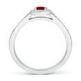 thumbnail image 2 of ANGARA Natural Classic Oval Ruby Halo Engagement Ring with Diamond Accents in 14K White Gold for Women (Size-5x3mm) | July Birthstone, Anniversary, Jewelry Gift for Women | Natural Ruby Ring, 2 of 10