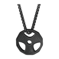 thumbnail image 2 of Collar Con Dije Disco Pesa Cadena Acero Inoxidable Gym Fit Malubero, Negro, 2 of 5