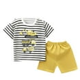 thumbnail image 3 of Ahuyic Kids Summer Casual Outfits,Boys Girls Short Sleeve Two-Piece Set,Baby Cute Boys' Patterns Printed Summer Fashion Round Neck Short Sleeved Tops And Shorts Set, 3 of 4