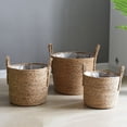 thumbnail image 4 of Straw flower pot extra large extra large potted green plant flower basket plant basket woven floor indoor bonsai, 4 of 5