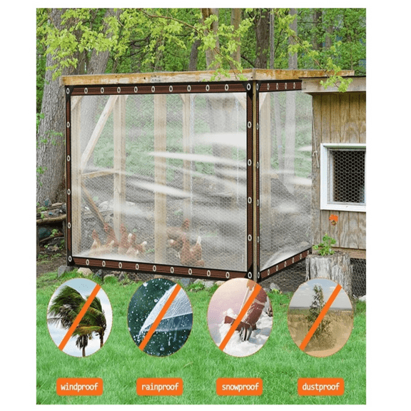 EZPXFCI Clear Tarp Waterproof 10x8 FT - Plastic Small Tarps Heavy Duty Cover for Patio Enclosures Winter Protection for Plants Gardens Chicken Coops and Patios