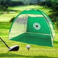 thumbnail image 1 of Domqga Golf Training Net, Green Nylon Mesh Folding Golf Training Net With Balls Collector Bracket Bag Golf Training Accessory, 1 of 9