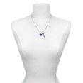 thumbnail image 3 of Delight Jewelry Silvertone Purple Heart with Nurse Hat - Love and Lock Charm Necklace, 18"+1", 3 of 4