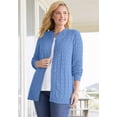 thumbnail image 2 of Woman Within Plus Size Cotton Cable Knit Cardigan Sweater, 2 of 6