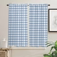 thumbnail image 4 of White Blue Plaid Curtains for Living Room Bedroom Curtains Kitchen Curtains for the Kids Room Window Treatments Drapes, 4 of 7