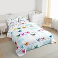 thumbnail image 3 of jejeloiu Colorful Cartoon Birds Queen Comforter Set,Kawaii Flying Animals Bedding Comforter Set For Boys Girls Reversible 3pcs, 3 of 8